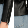 Asymmetrical Black Leather Biker Jacket
