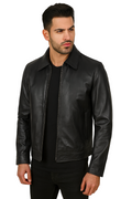 Classic Black Harrington Leather Jacket for mens