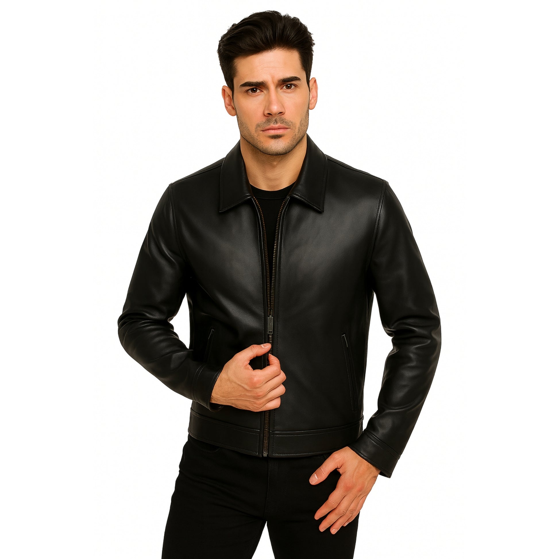 Classic Black Harrington Leather Jacket