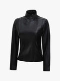 Falcon Cut Women's Flap Closure Leather Biker Jacket - Premium Quality Real Leather Jacket