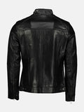 Heritage Line Padded Style Black Leather Jacket - Premium Quality Real Leather Jacket