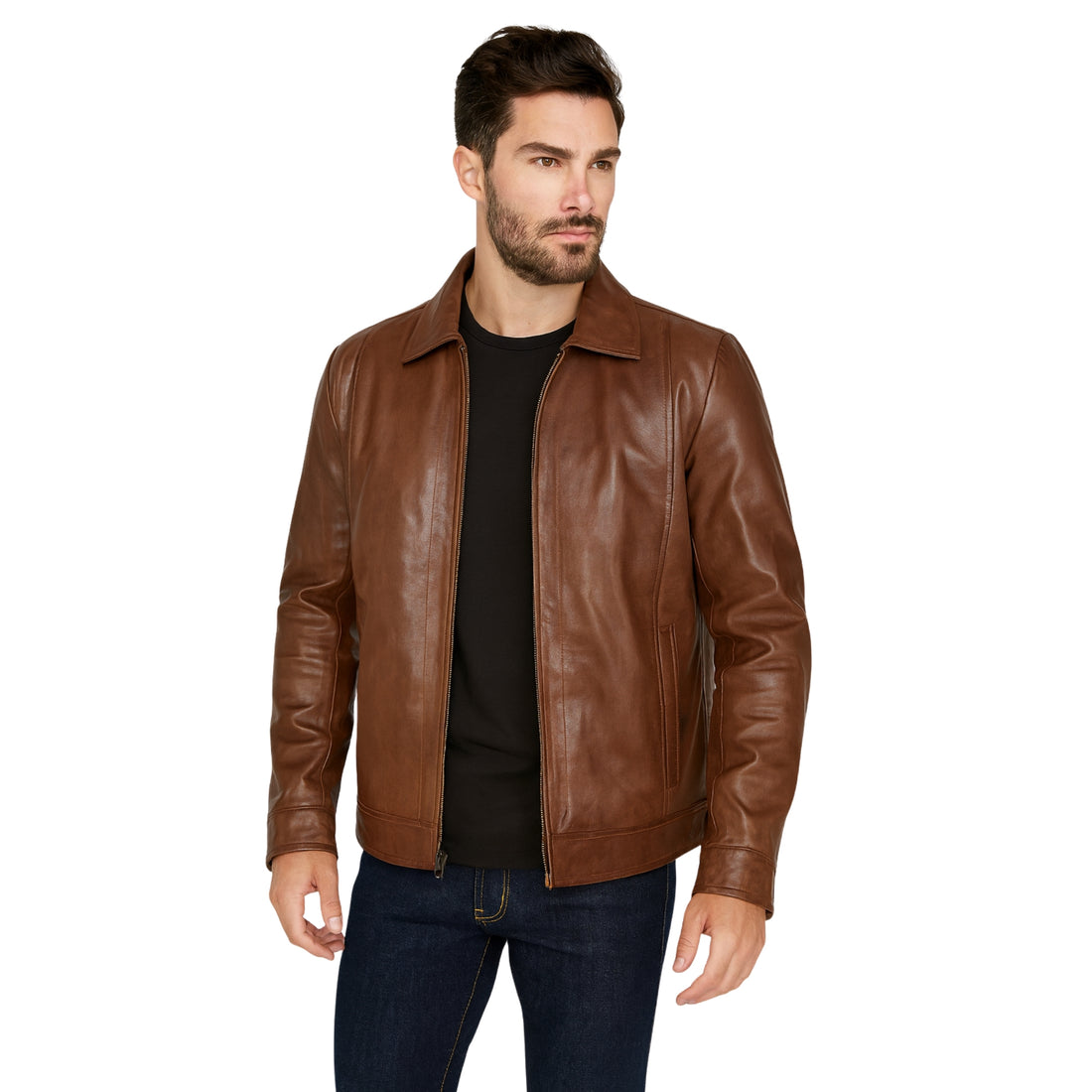 Reeves-Mens-BrownClassic-sheepskin-Leather-Jacket