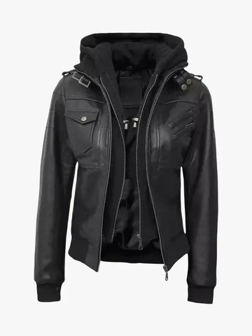 Royal Bomber Women's Bomber Black Leather Jacket - Premium Quality Real Leather Jacket