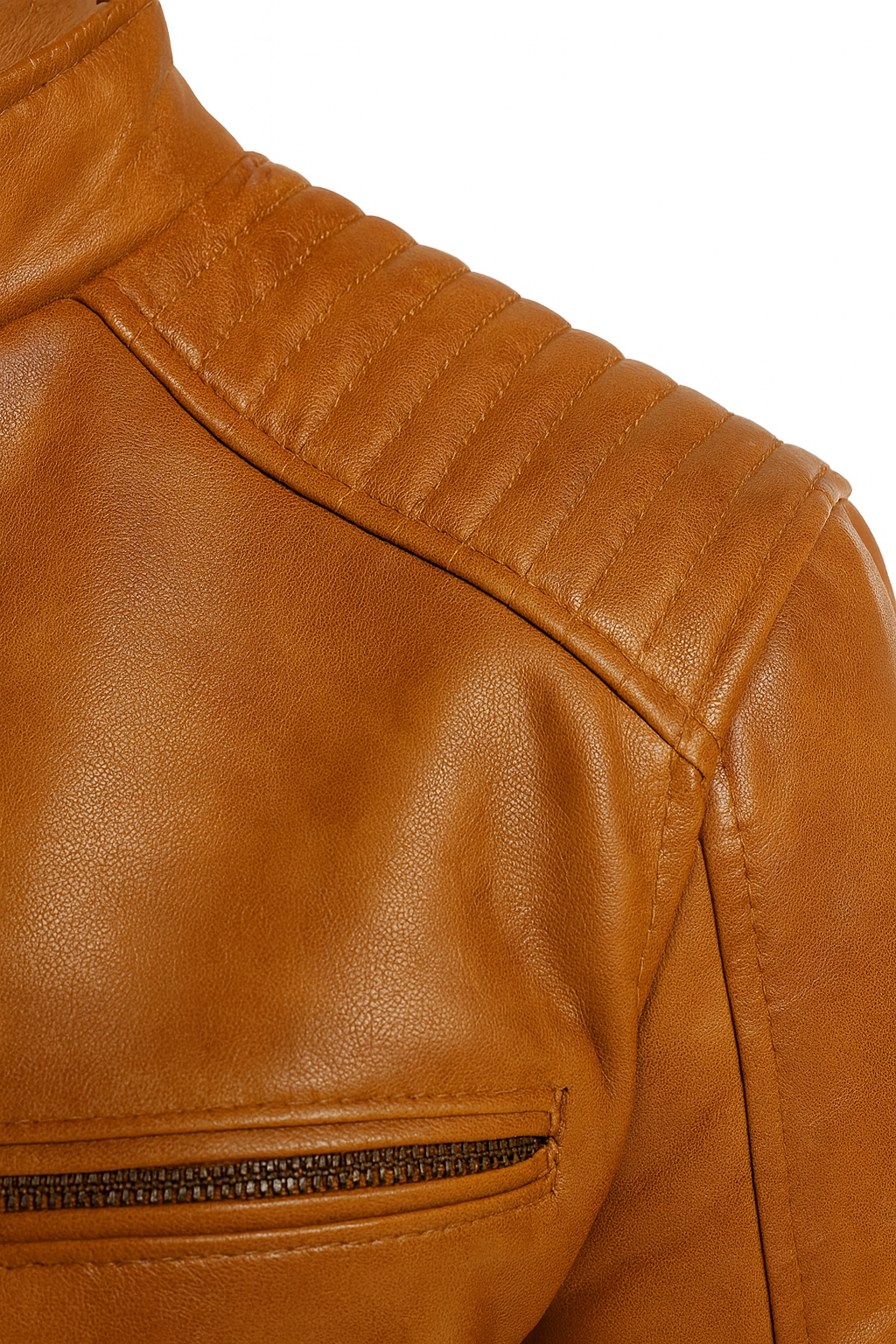 Stand Collar Leather Sheepskin Leather Jacket