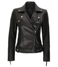 Classic Rebel Womens Asymmetrical Leather Jacket - Premium Quality Real Leather Jacket