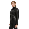 Black Leather Biker Jacket with Flap Closure Cafe Racer