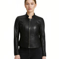 Black Cafe Racer Leather Jacket Biker Style
