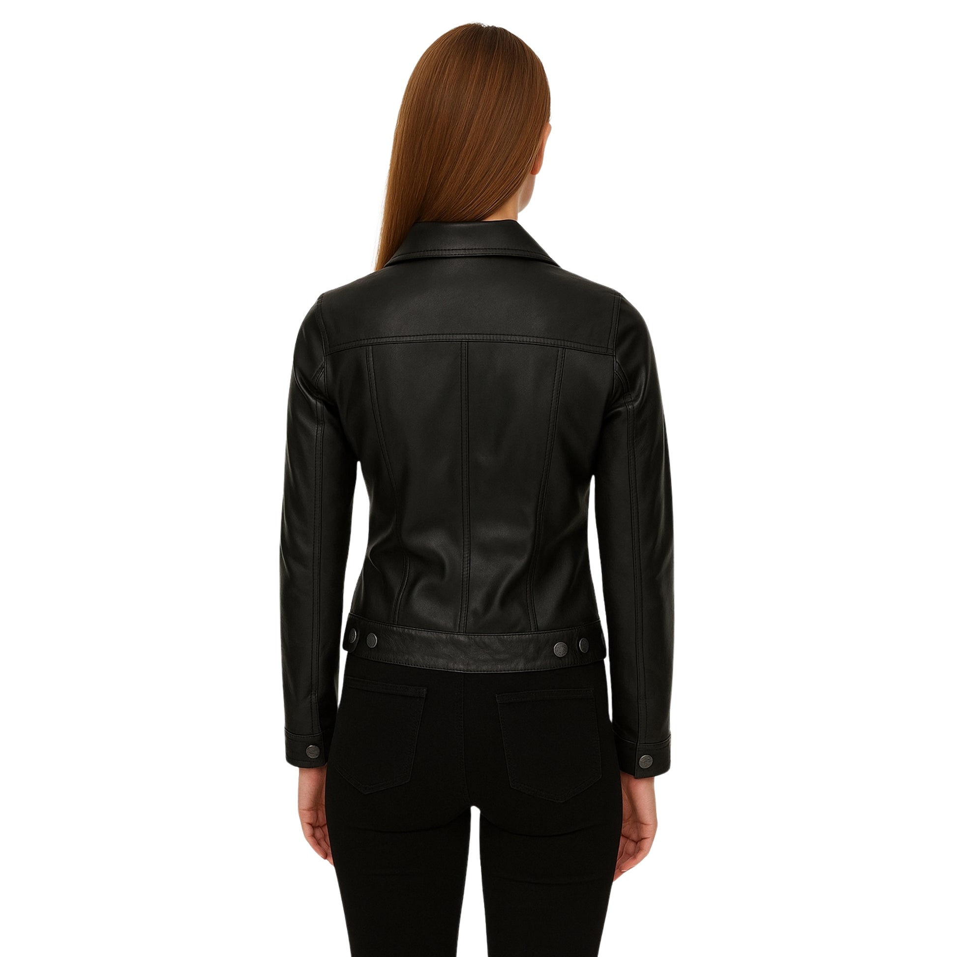 Black leather jacket for womens