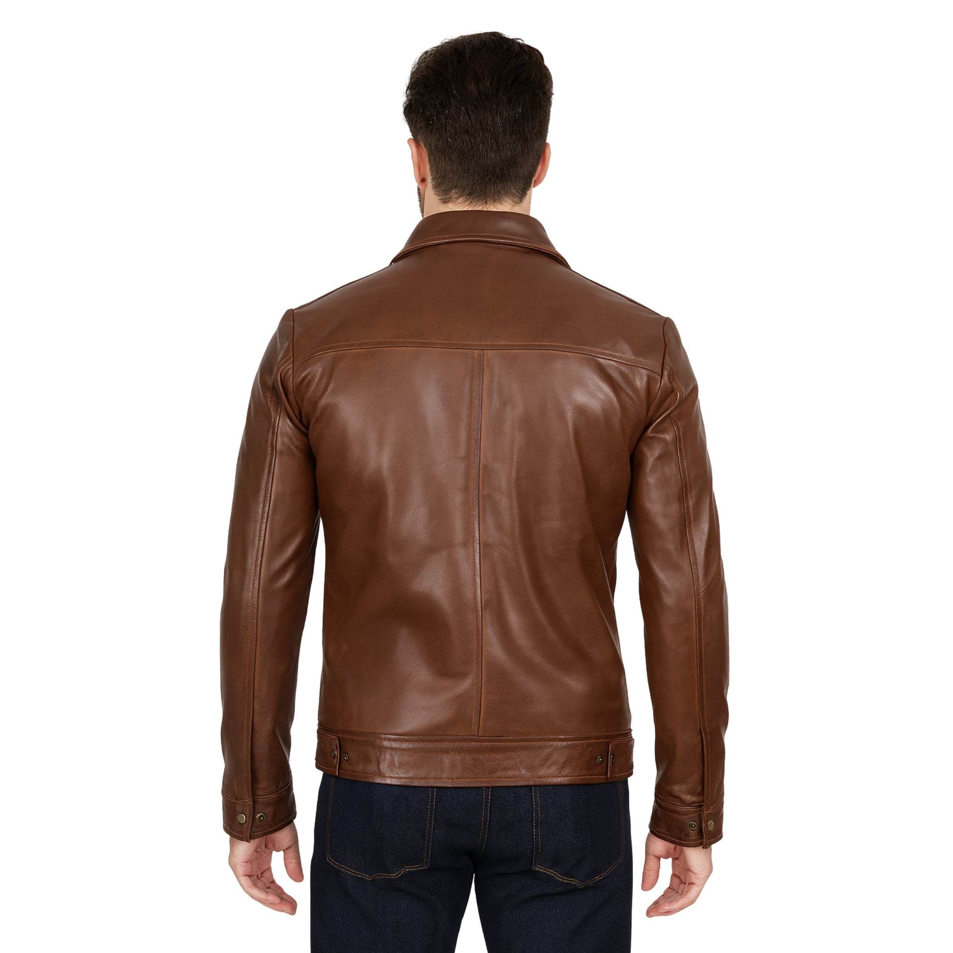 Brown-Classic-sheepskin-Leather-Jacket