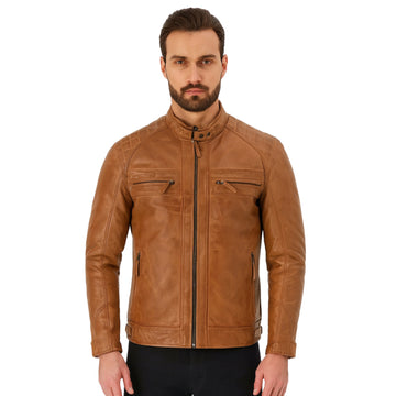 Cafe-Racer-Brown-Motorcycle-Leather-Jacket