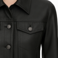 Granite Line Black Leather Trucker Jacket