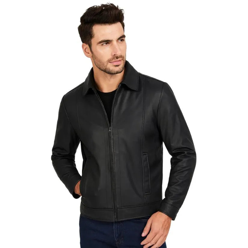 Men's Hudson Matte Black Harrington Jacket - Jack Briton
