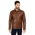 Mens-Brown-Classic-sheepskin-Leather-Jacket