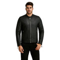 Mens Cafe Racer Black Leather Jacket