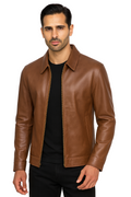 Men's Cognac Mason Harrington Leather Jacket