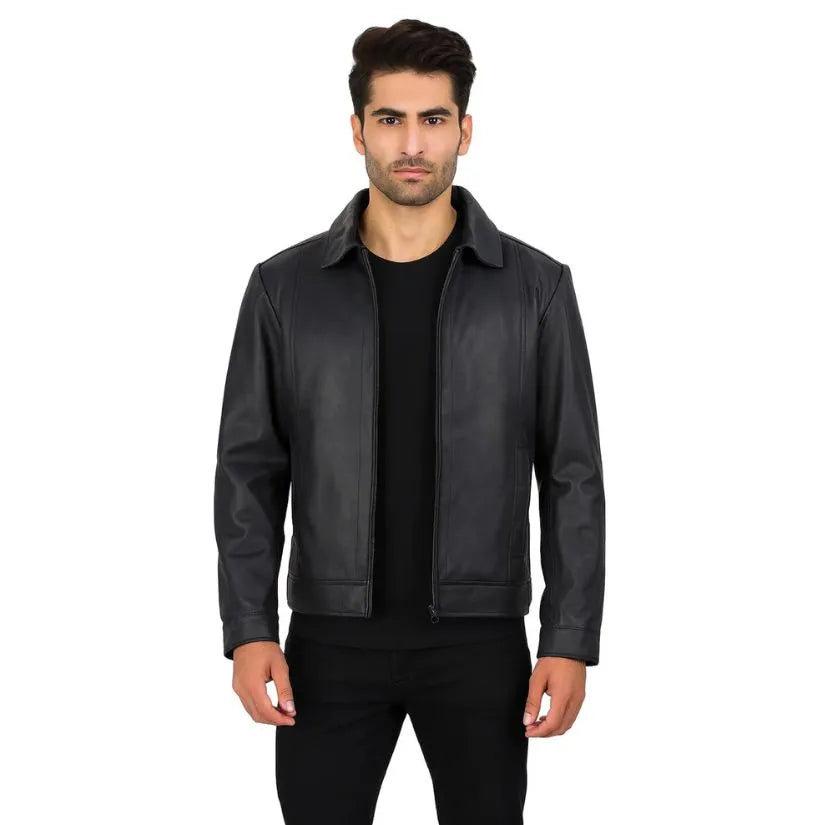Men's Hudson Matte Black Harrington Jacket - Jack Briton