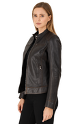 Riley Dodge Rub Off Brown Cafe Racer Jacket