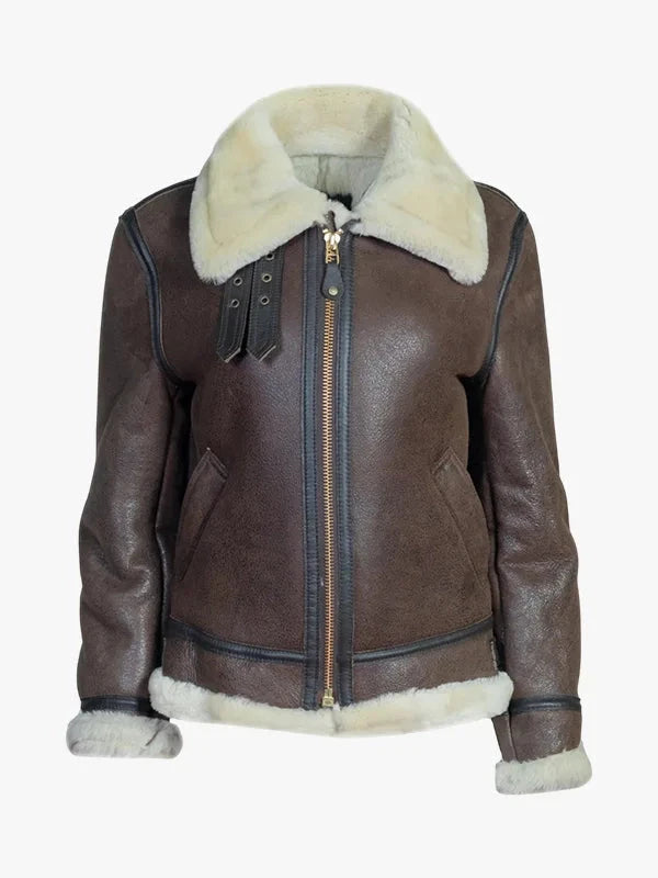 Skyline B-3 Women's Sheepskin B-3 Bomber Jacket - Premium Quality Real Leather Jacket