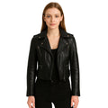 Urban Chic Cropped Leather Biker Jacket