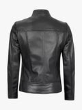 Women's Black Cafe Racer Leather Jacket - Premium Quality Real Leather Jacket