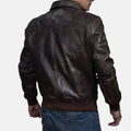 A2 Distressed Aviator Brown Bomber Leather Jacket - Jack Briton